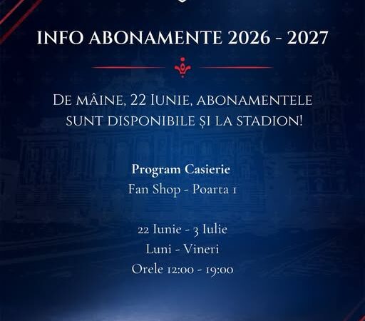 Vrei să fii prezent pe stadion, abonamentul e soluția!!!